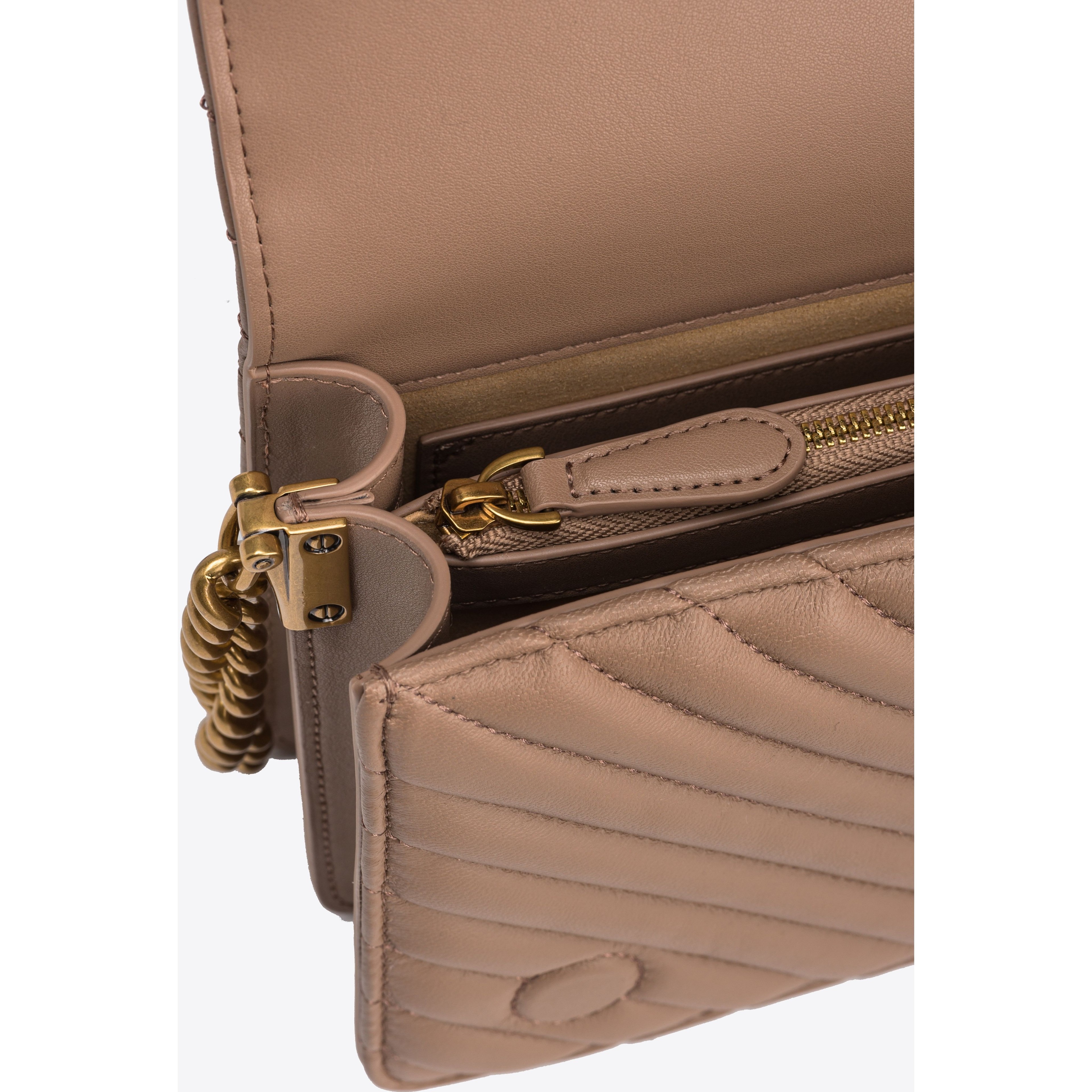 PINKO Rankinė per petį moterims, Ruda, Classic love shoulder bag 4