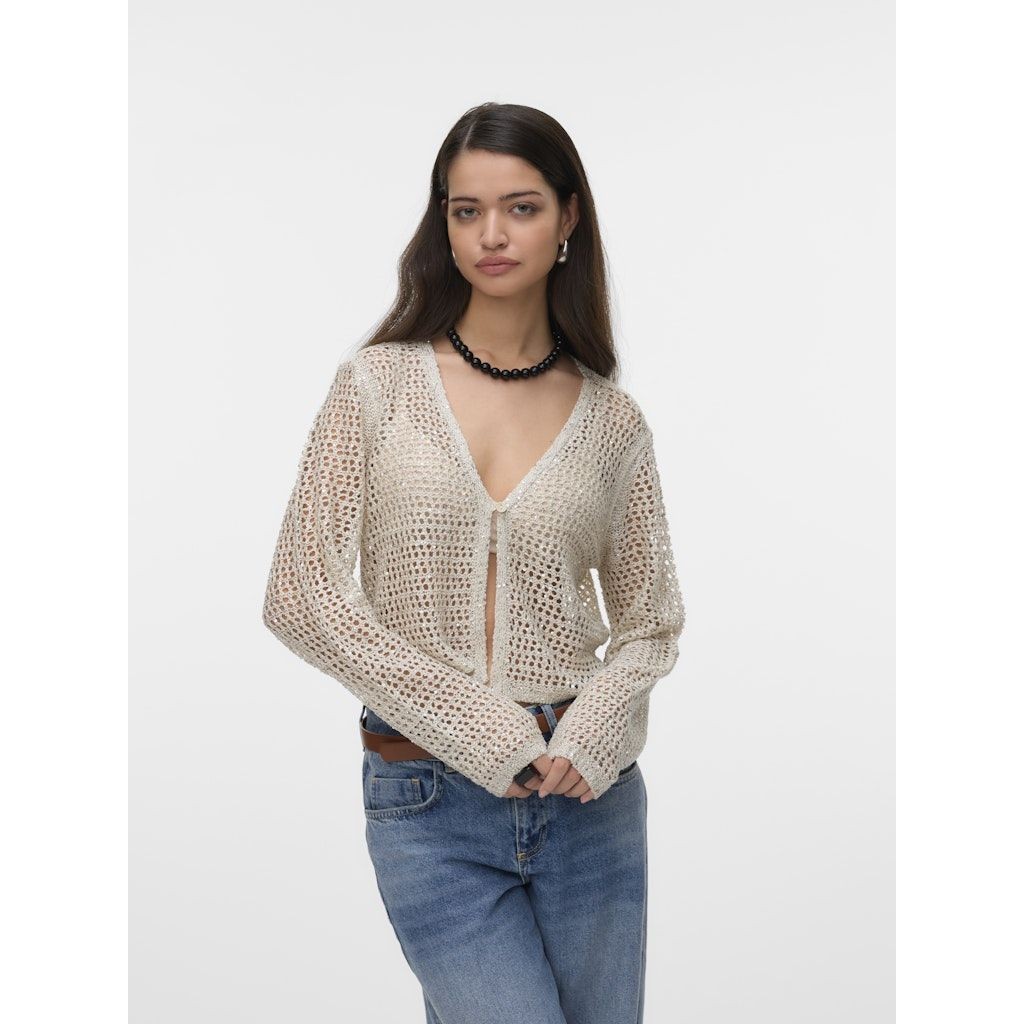 VERO MODA Kardiganas moterims, Baige, Leilani glitter short cardi 2