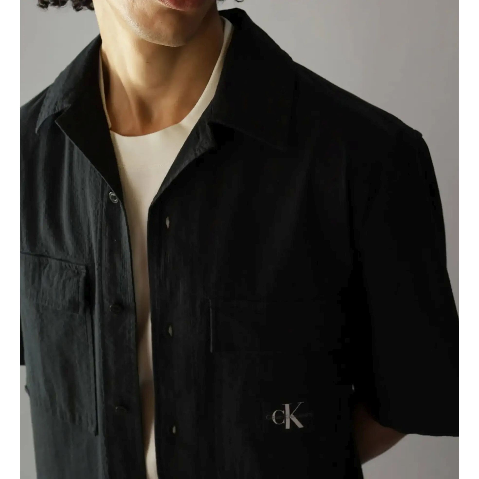 CALVIN KLEIN JEANS Marškiniai ilgomis rankovėmis vyrams, Juoda, L/s shirt 4