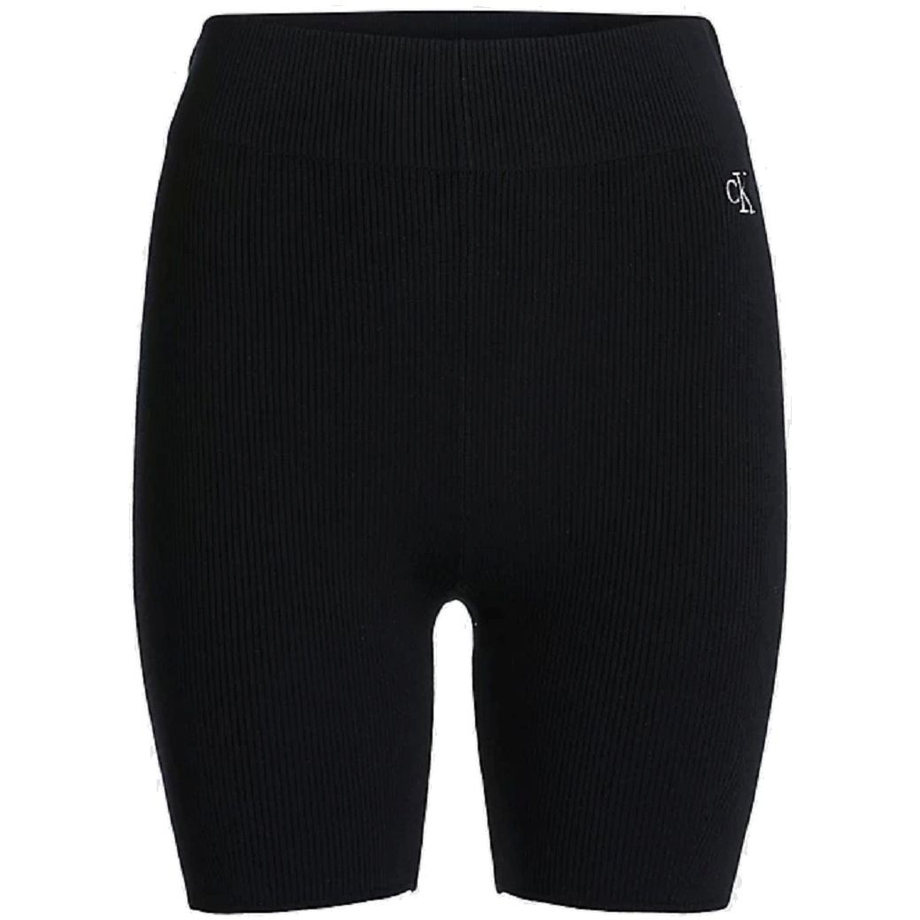 CALVIN KLEIN JEANS Šortai moterims, Juoda, Knitted cycling shorts 1