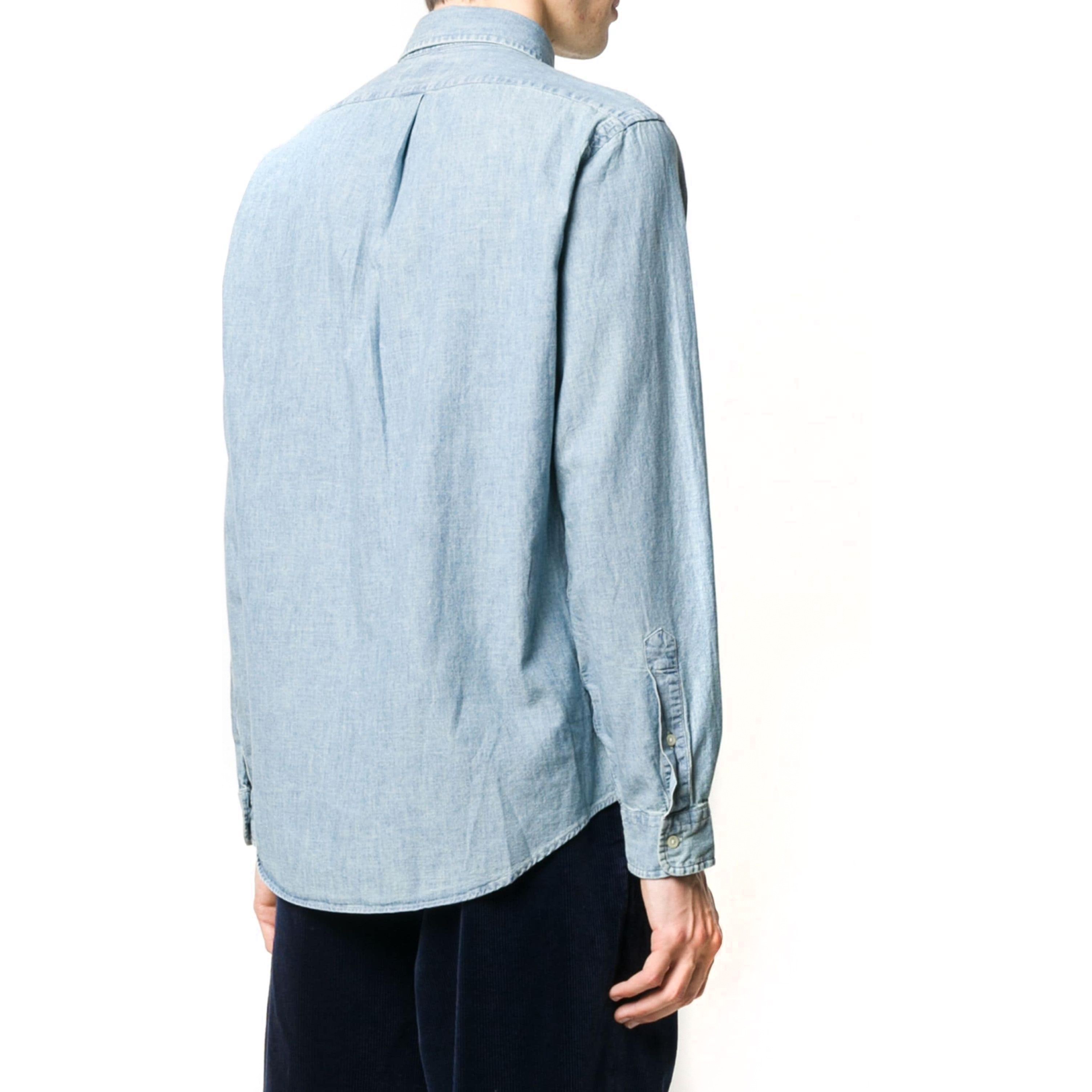 POLO RALPH LAUREN Marškiniai ilgomis rankovėmis vyrams, Mėlyna, Custom fit chambray shirt 3