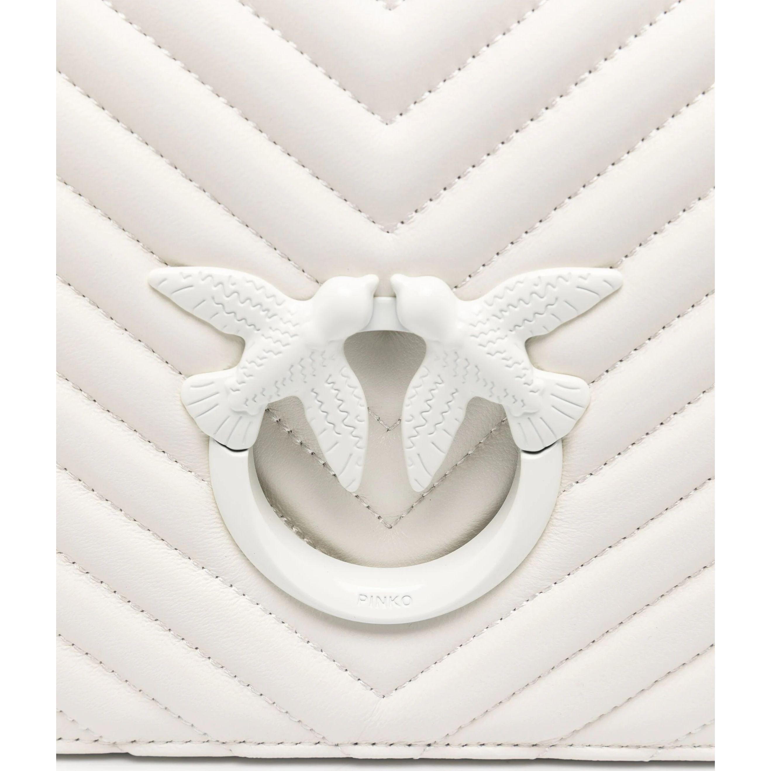 PINKO Rankinė per petį moterims, Balta, Love quilted crossbody bag 3