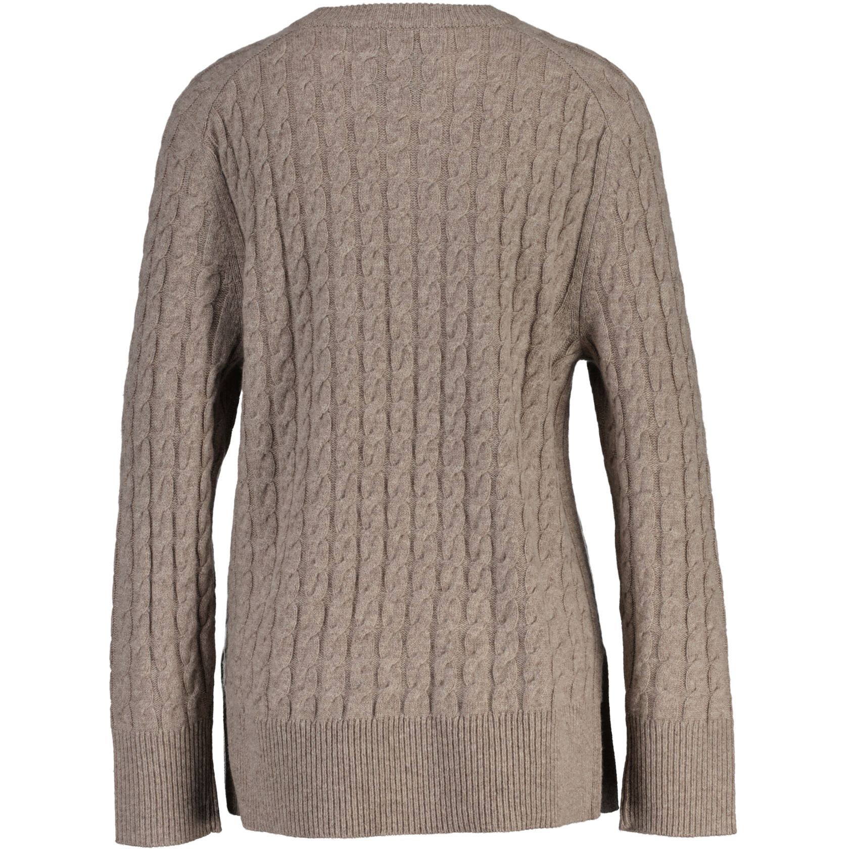 GANT Megztinis moterims, Smėlio, wool cable knit c-neck 2