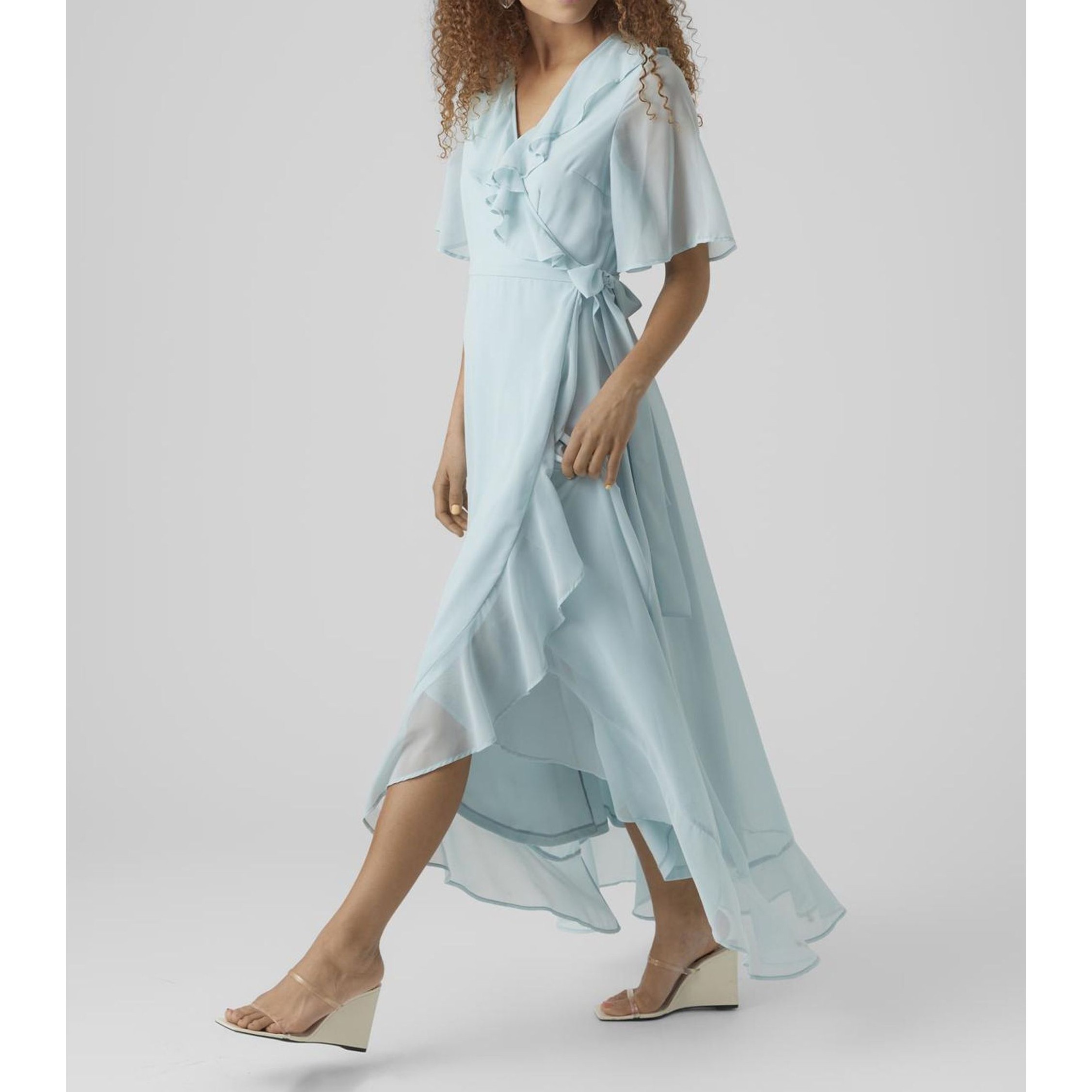 VERO MODA Maxi suknelė moterims, Mėlyna, VMSILLE 2/4 SL WRAP M 2