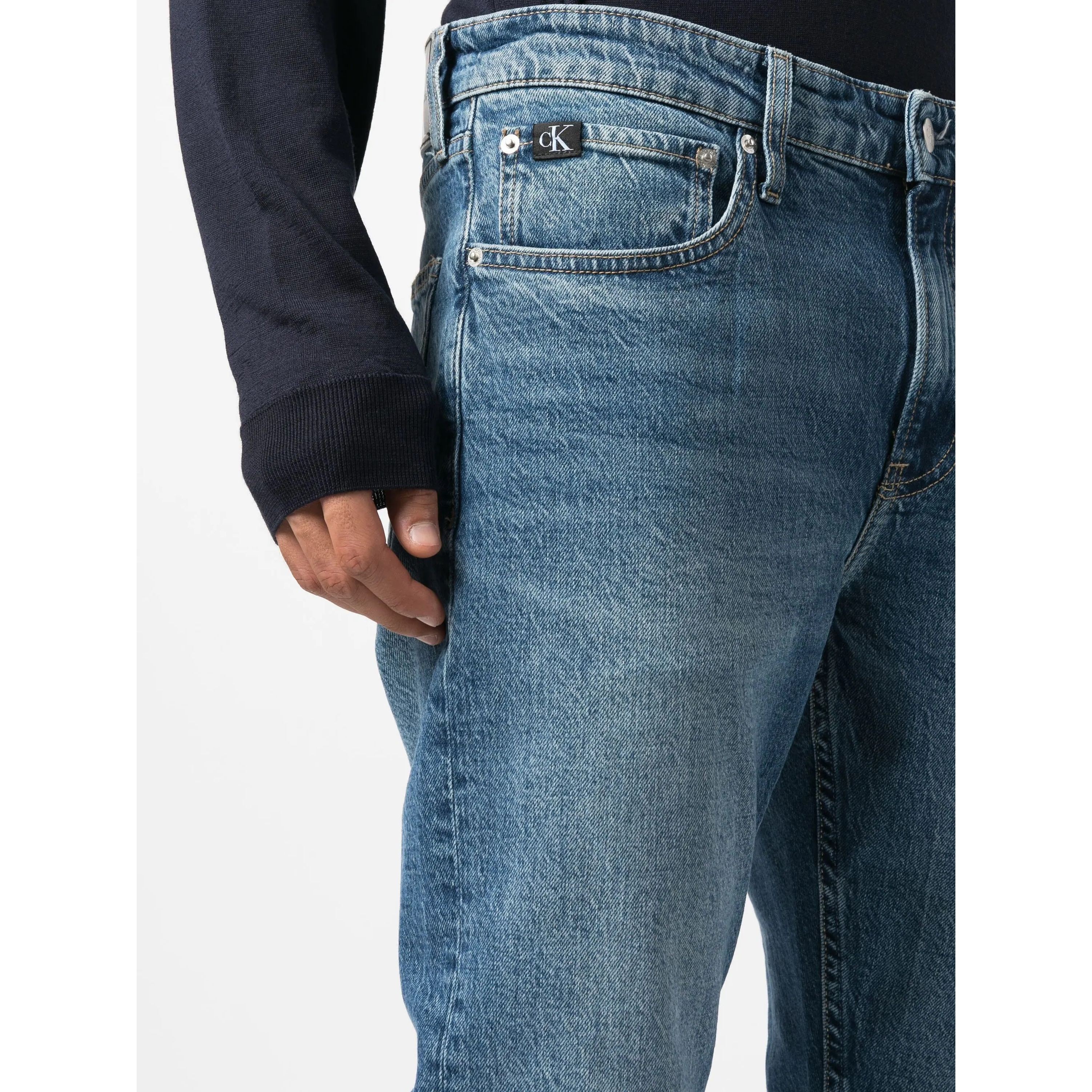 CALVIN KLEIN JEANS Aptempti džinsai vyrams, Mėlyna, Slim taper 4
