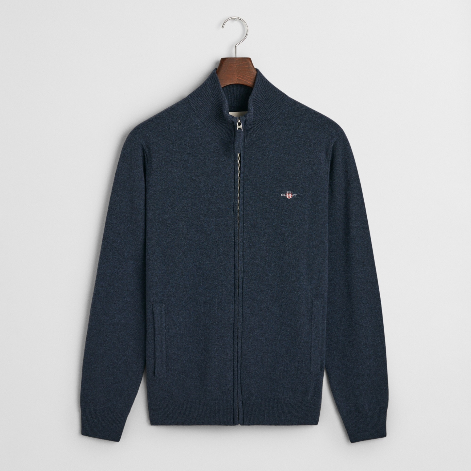 GANT Kardiganas vyrams, Mėlyna, superfine lambswool zip 1