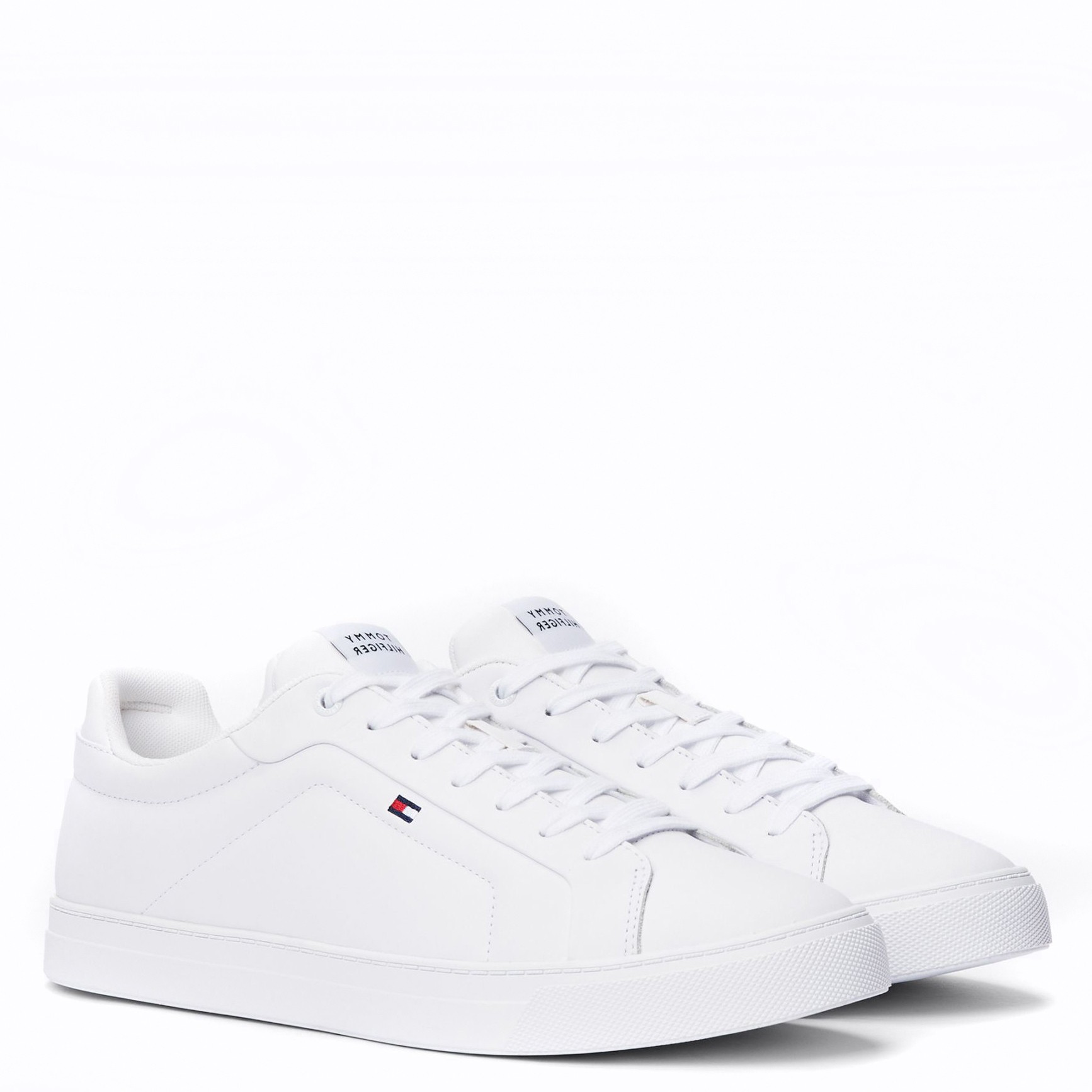 TOMMY HILFIGER Laisvalaikio bateliai vyrams, Balta, Icon court flag sneaker 1
