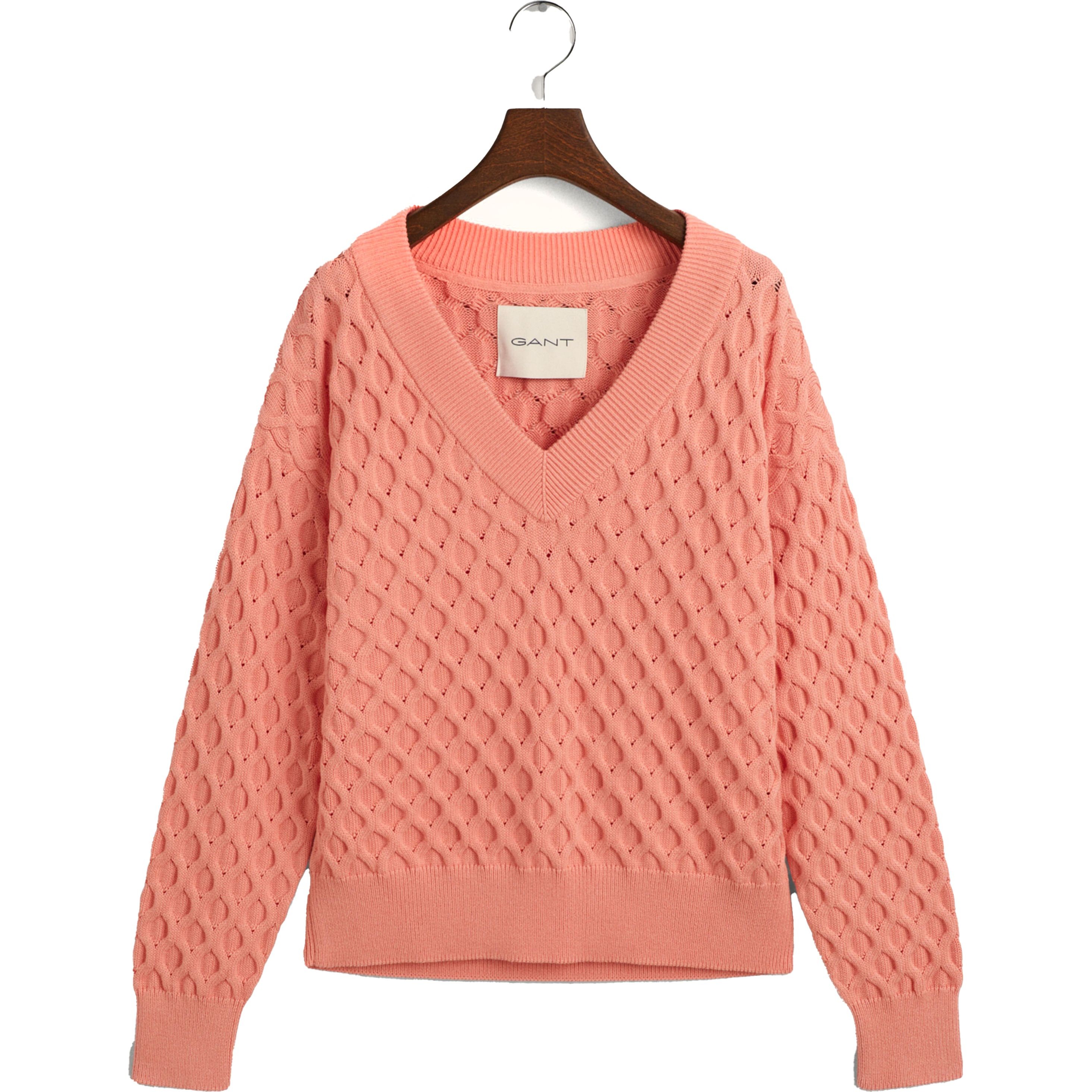 GANT Kardiganas moterims, Rožinė, TEXTURED KNIT CARDIGAN 1