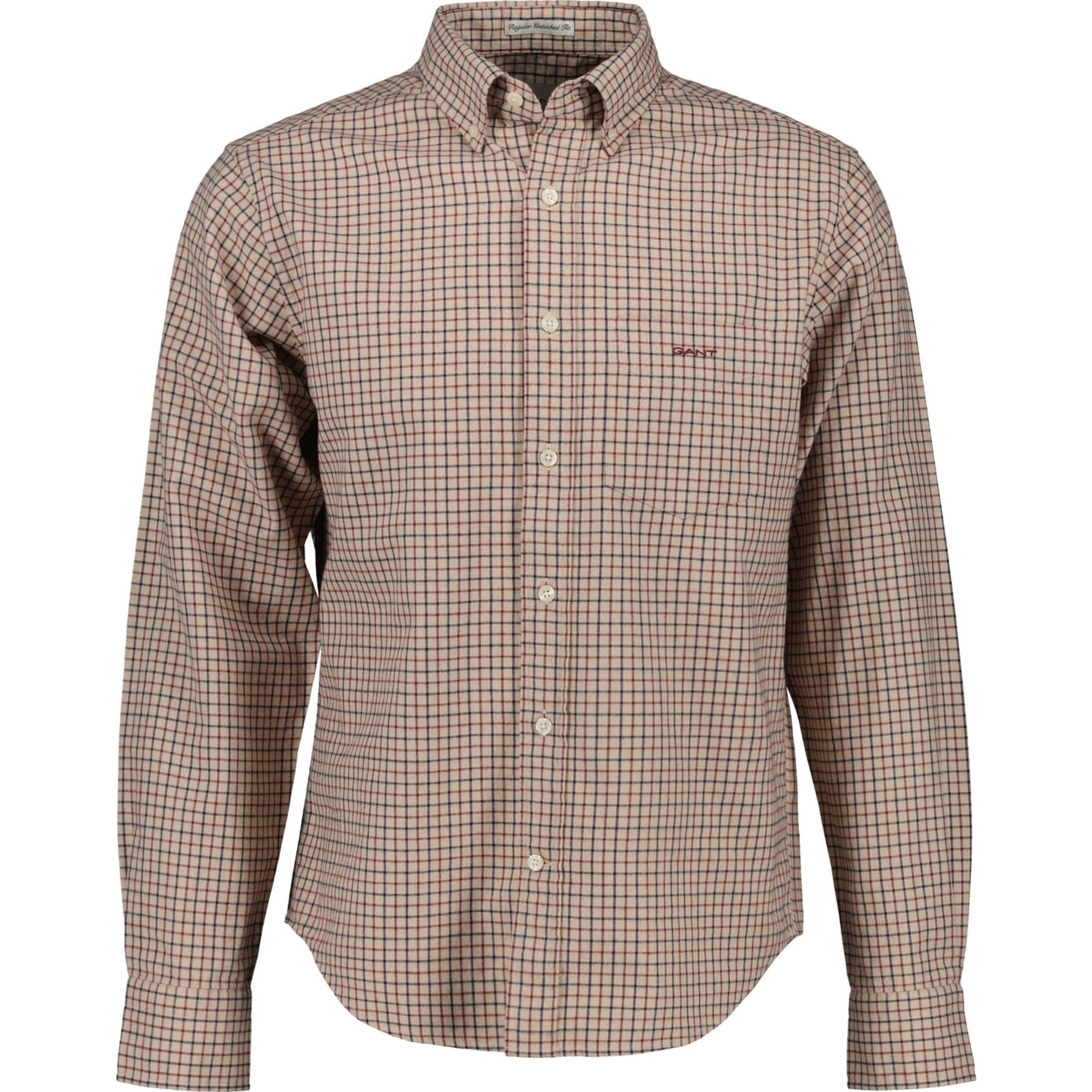 GANT Marškiniai ilgomis rankovėmis vyrams, Smėlio, Reg jaspe tattersall shirt 1
