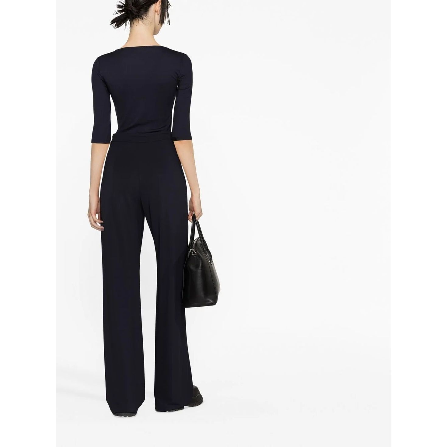 VINCE Marškinėliai ilgom. rankovėmis moterims, Mėlyna, Elbow crew t-shirt 4