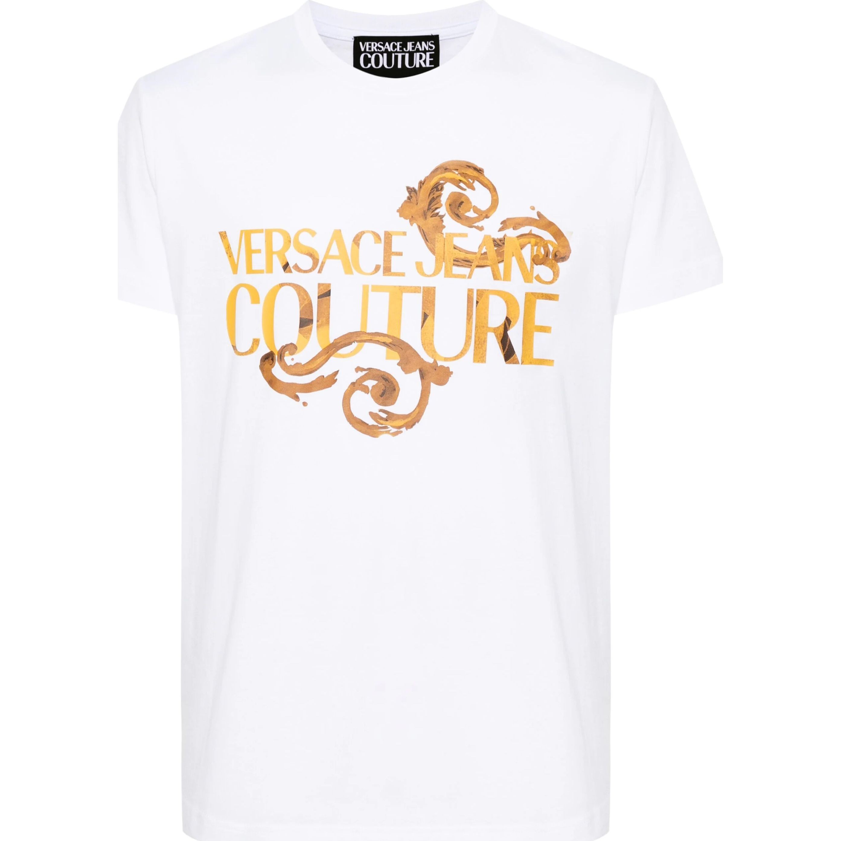 VERSACE JEANS CUTURE Marškinėliai trump. rankovėmis vyrams, Balta, Logo-print cotton t-shirt