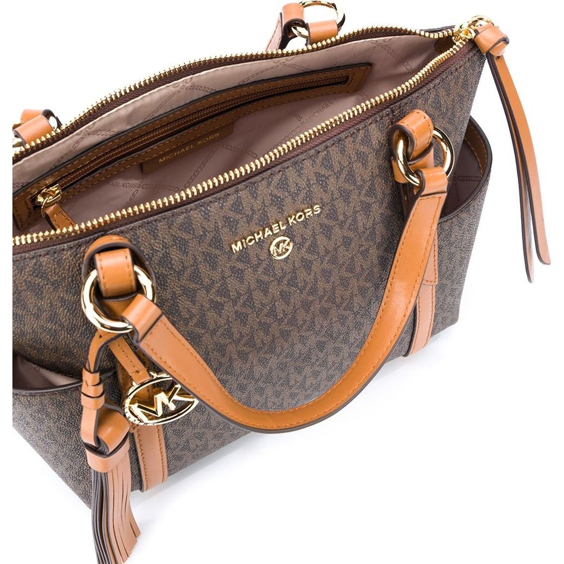 MICHAEL KORS Pirkinių krepšys moterims, Ruda, SM conv top-zip tote 4