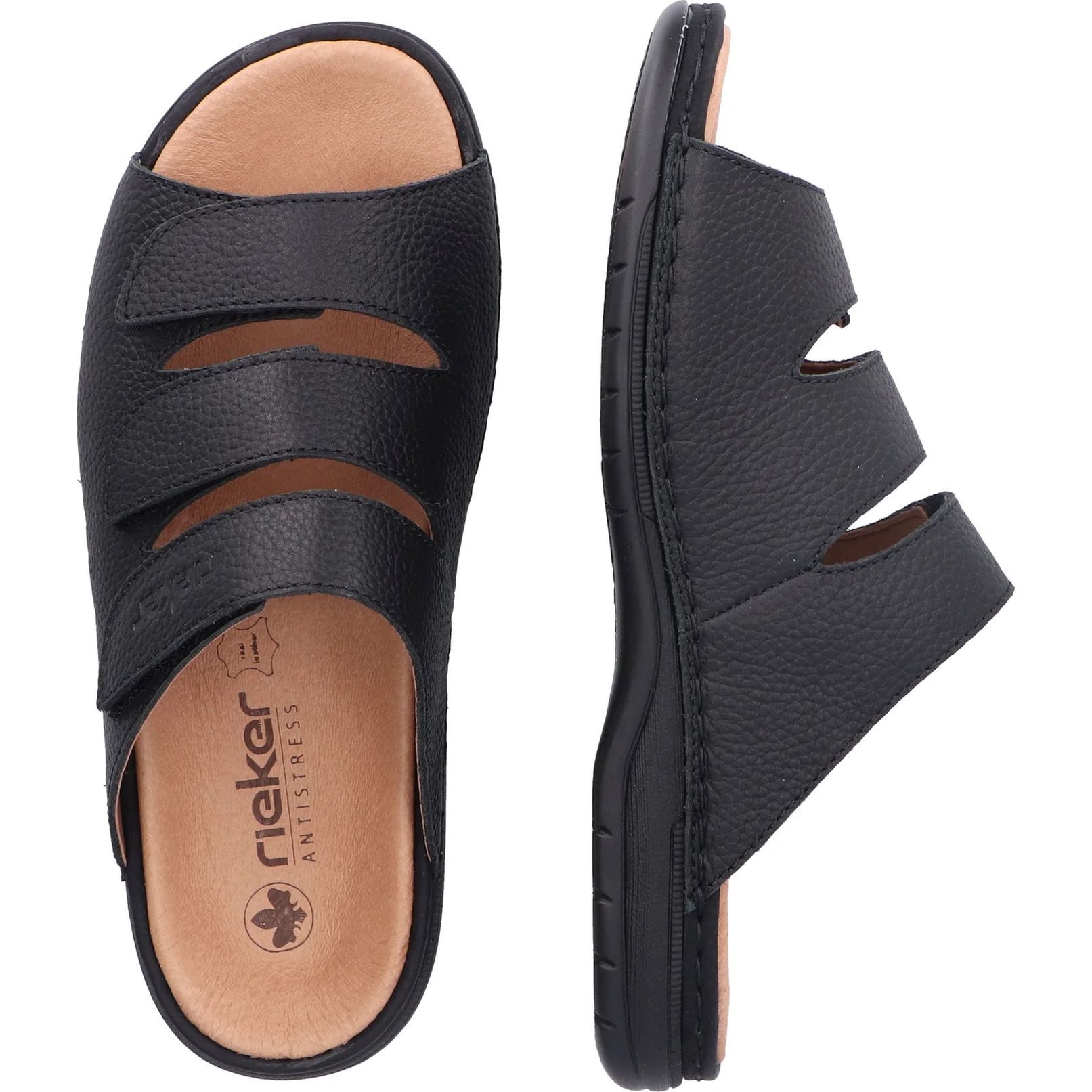 RIEKER Šlepetės vyrams, Juoda, SLIPPERS 4