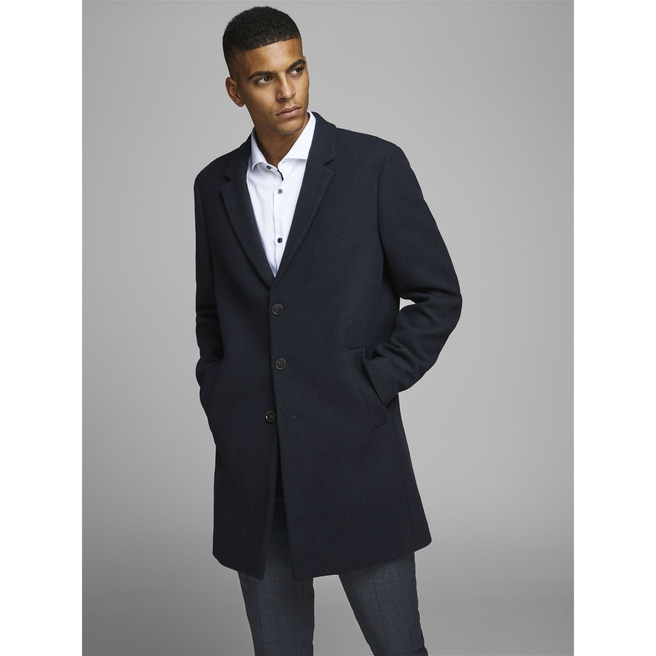 JACK & JONES Paltas vyrams, Mėlyna, JPRMOULDER WOOL 3