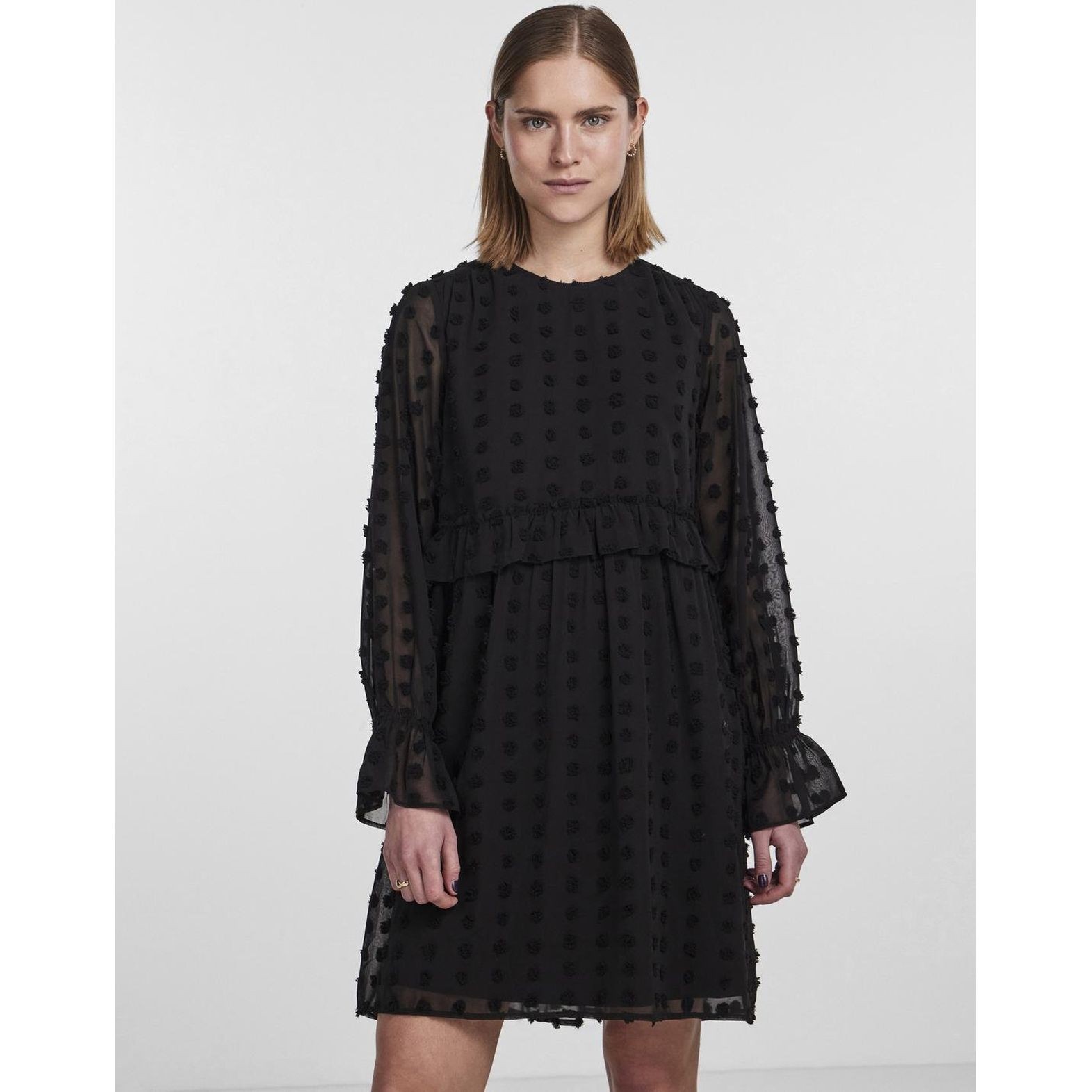 PIECES Midi suknelė moterims, Juoda, PCSYMMA LS DRESS 3