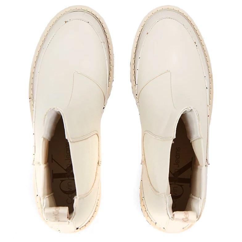 CALVIN KLEIN JEANS Aulinukai moterims, Smėlio, Combat chelsea boot 3