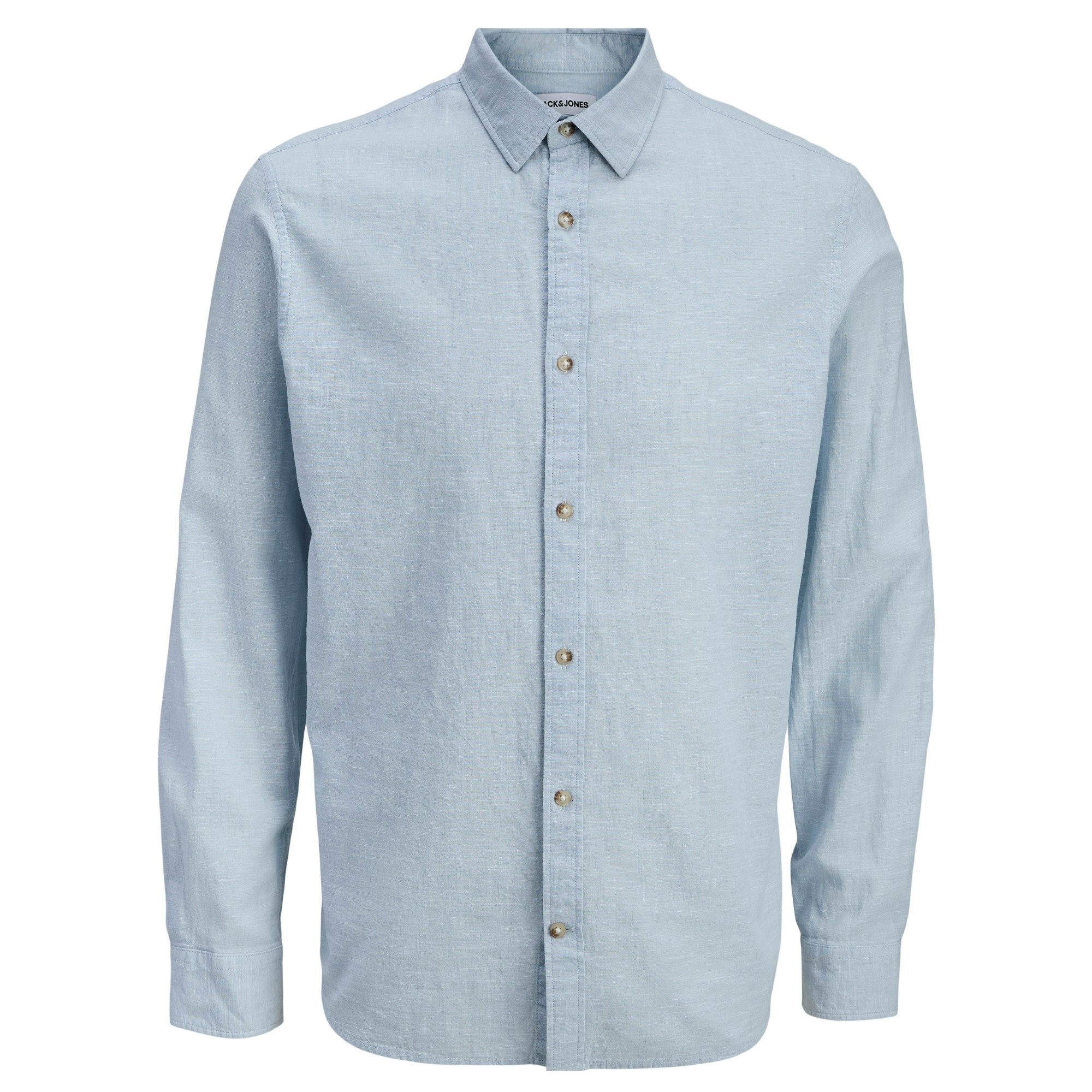 JACK & JONES Marškiniai ilgomis rankovėmis vyrams, Mėlyna, Summer linen blend 1
