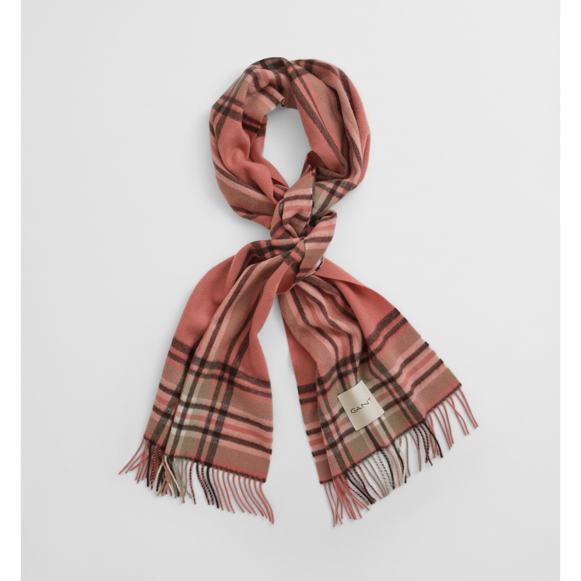 GANT Šalikas moterims, Rožinė, tartan check wool scarf 2