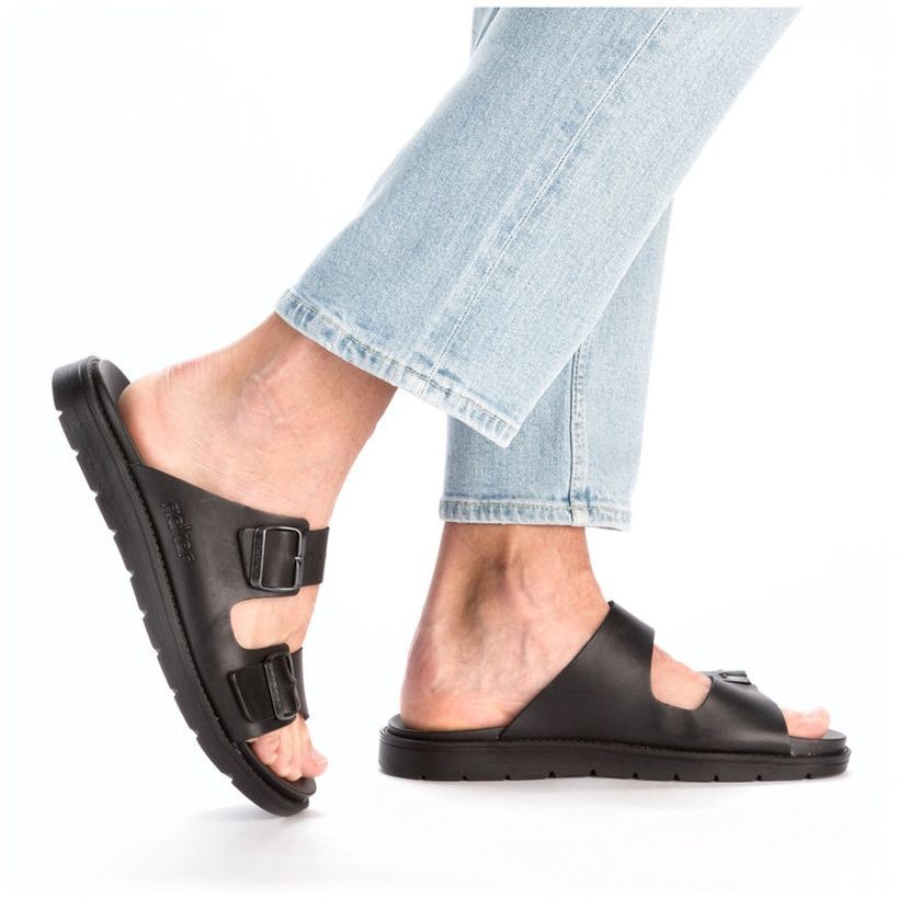 RIEKER Šlepetės vyrams, Juoda, SLIPPERS 4