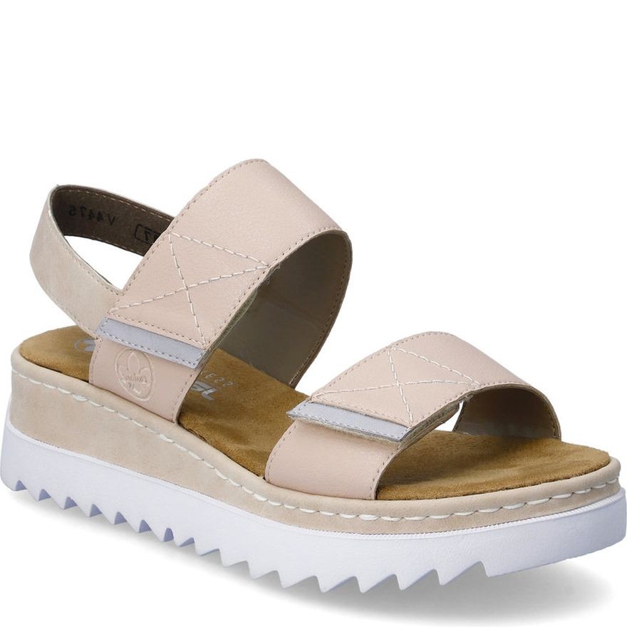 RIEKER Basutės moterims, Rožinė, SANDALS 1