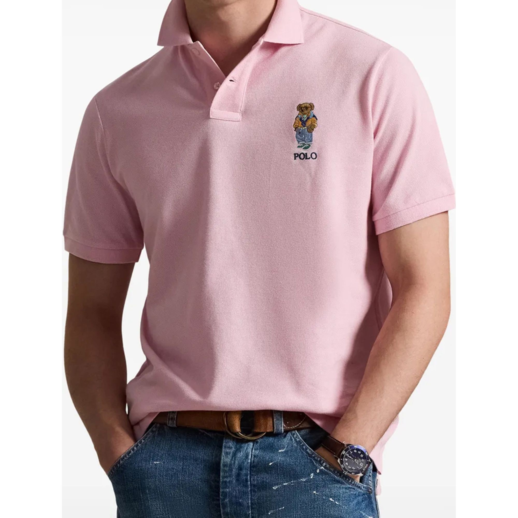 POLO RALPH LAUREN Polo marškiniai trumpos rank. vyrams, Rožinė, Knit-polo 2