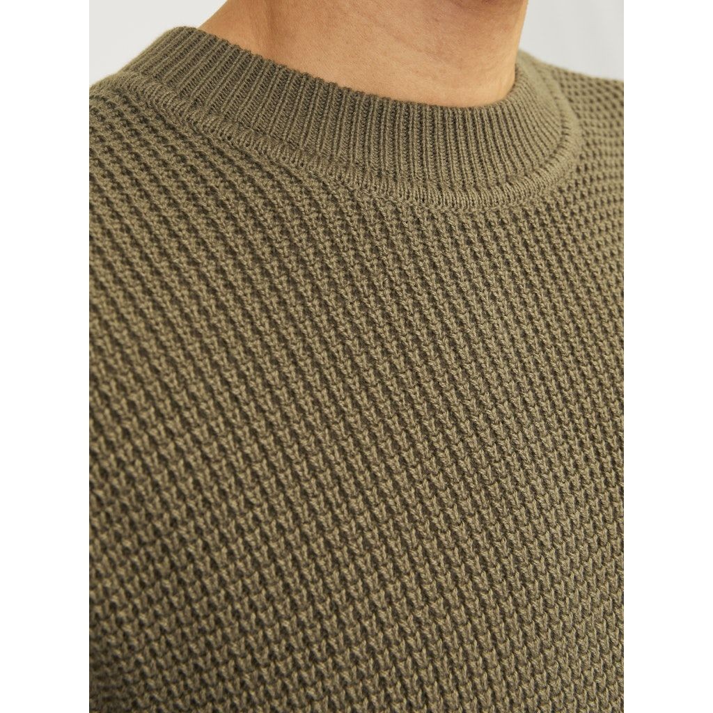 JACK & JONES Megztinis vyrams, Ruda, Viggo waffle knit crew neck 4