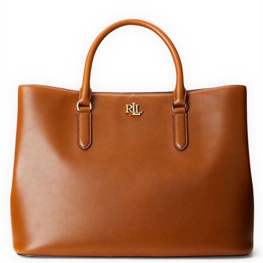 LAUREN RALPH LAUREN Pirkinių krepšys moterims, Ruda, Mary large satchel bag 1