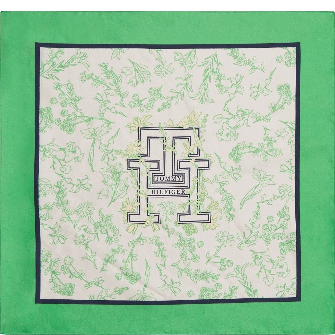 TOMMY HILFIGER Šalikas moterims, Žalia, Iconic prep floral bandana 1