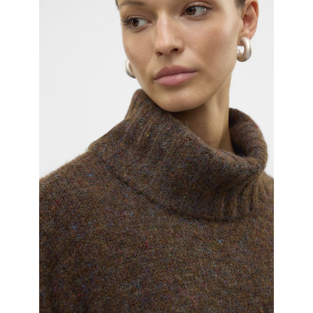 VERO MODA Megztinis su kaklu moterims, Ruda, Ingrid cowlneck pullover 6