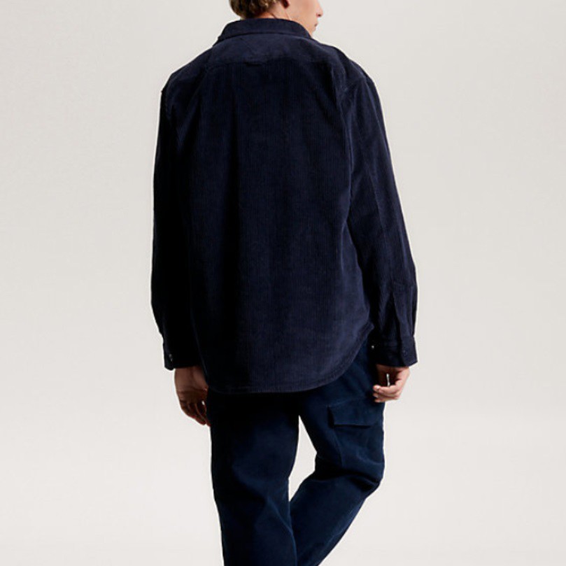 TOMMY HILFIGER Marškiniai ilgomis rankovėmis vyrams, Mėlyna, Corduroy solid overshirt 3