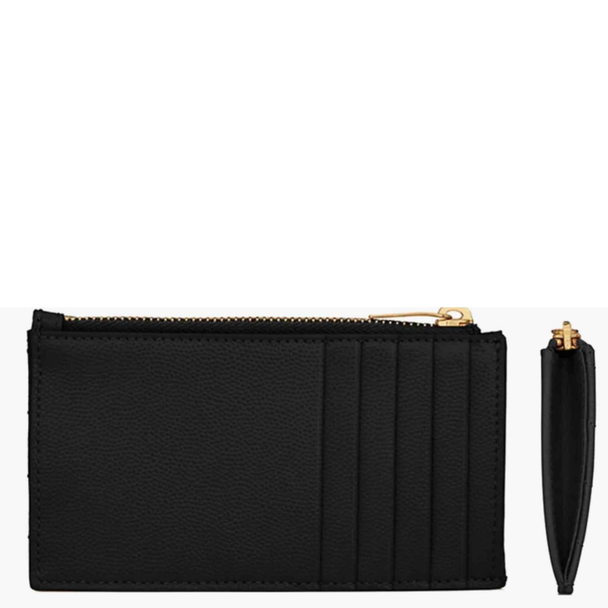 CALVIN KLEIN Piniginė moterims, Juoda, foil logo top zip cardcase 3