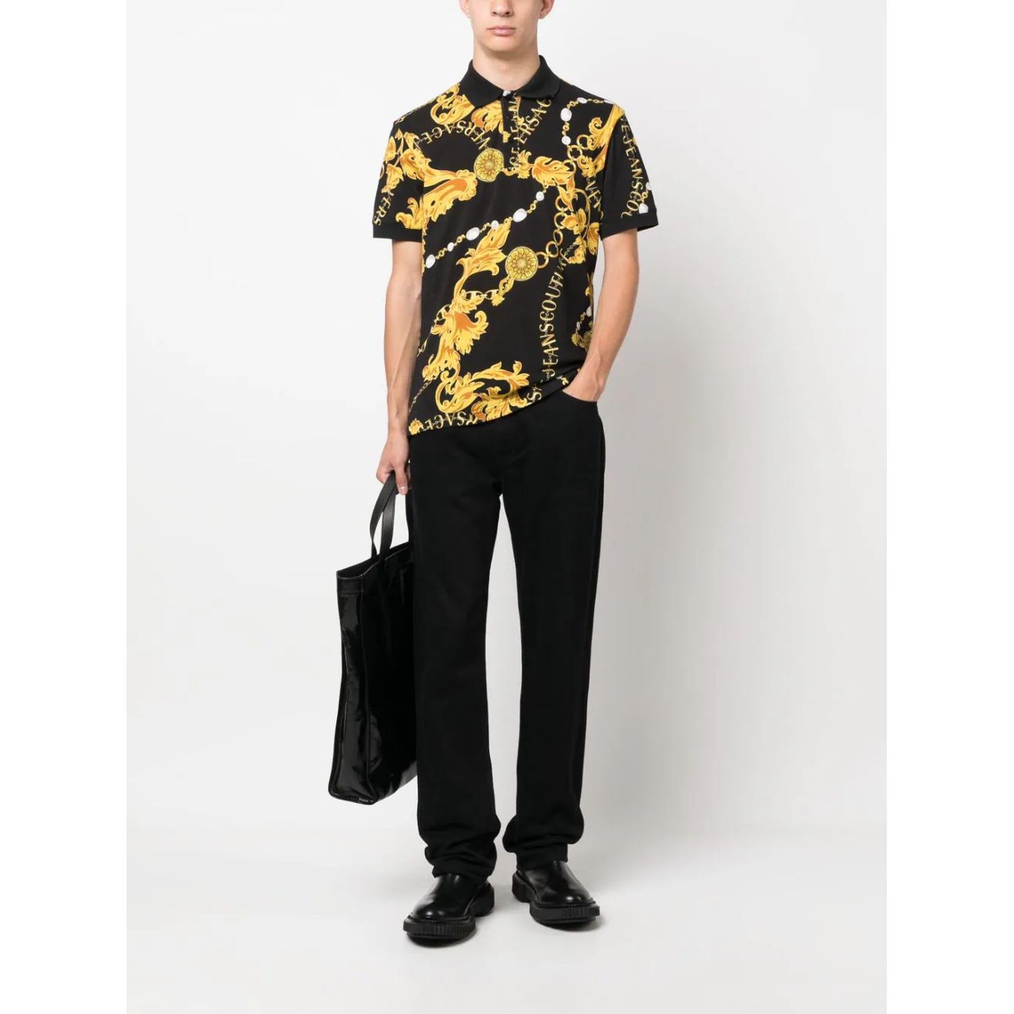 VERSACE JEANS CUTURE Polo marškiniai trumpos rank. vyrams, Juoda, Polo t-shirt 2