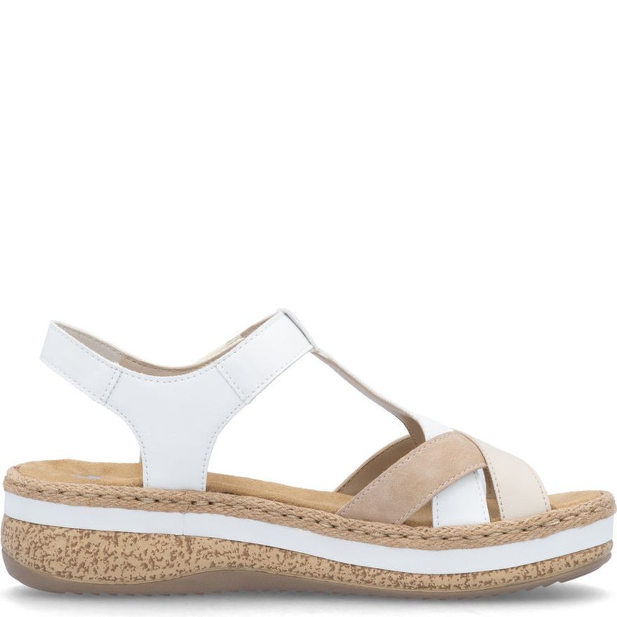 RIEKER Basutės moterims, Balta, Sandals 3