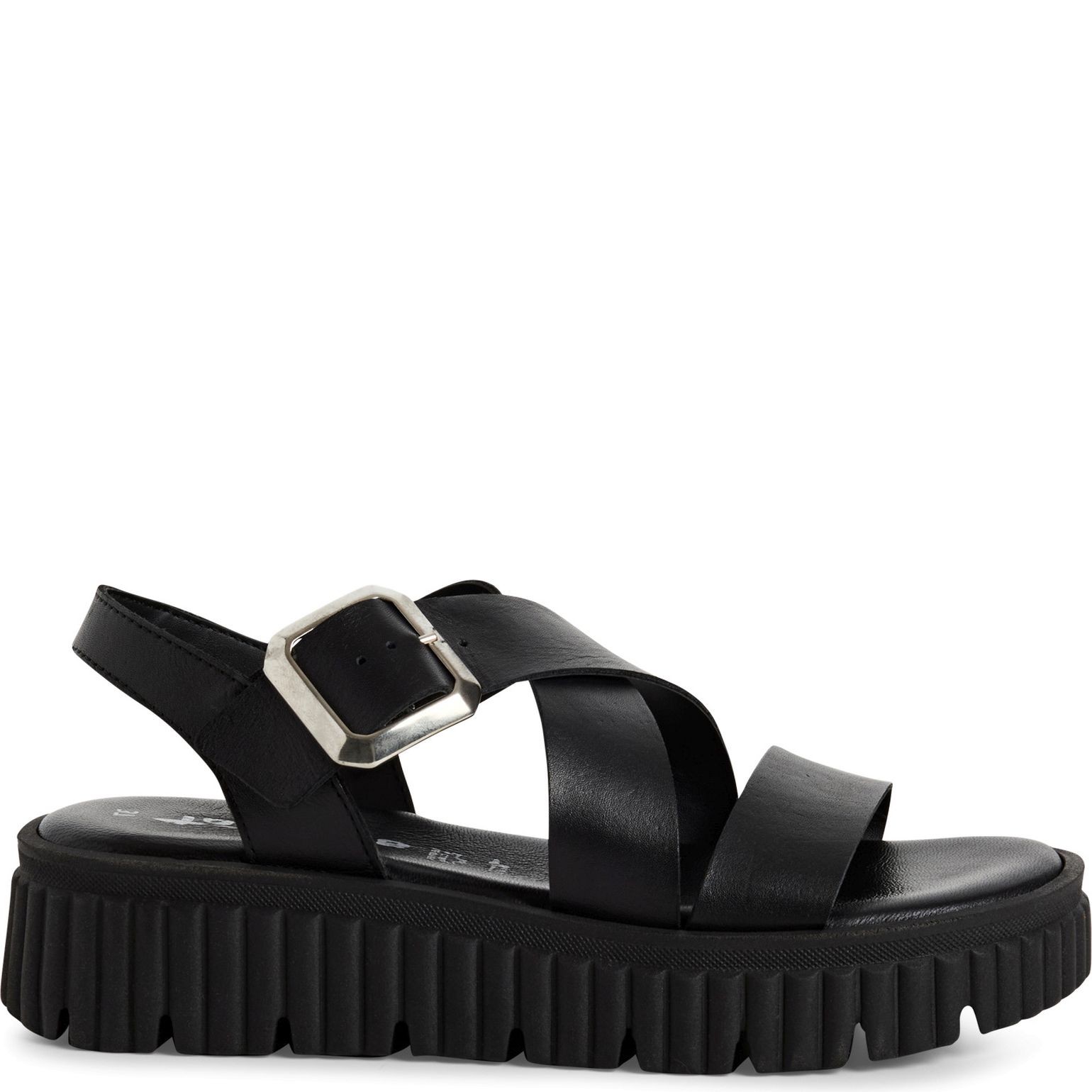 TAMARIS Basutės moterims, Juoda, Wedge/plat sand 2