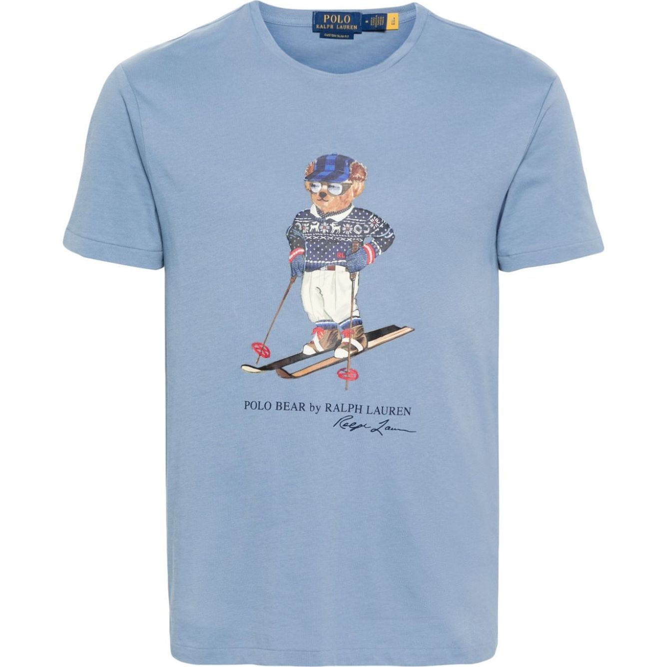 POLO RALPH LAUREN Marškinėliai trump. rankovėmis vyrams, Mėlyna, Teddy print cotton t-shirt