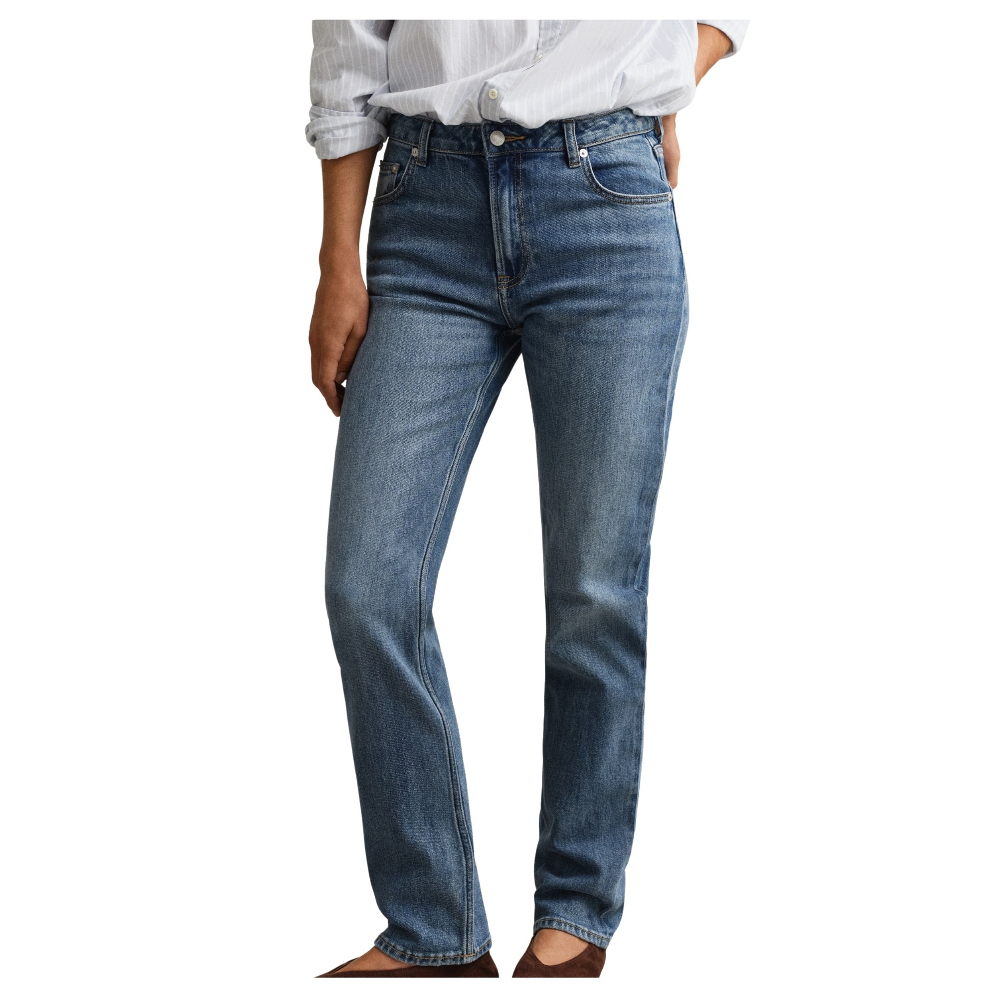 GANT Tiesūs džinsai moterims, Mėlyna, 4100304-982 Straight 2