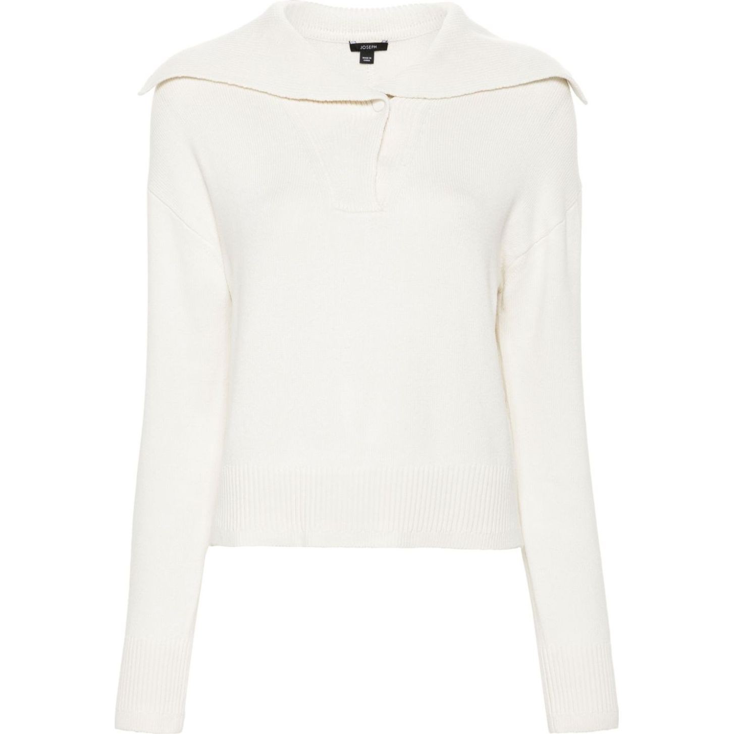 JOSEPH Polo marškiniai ilgos rank. moterims, Balta, Polo silk cashmere