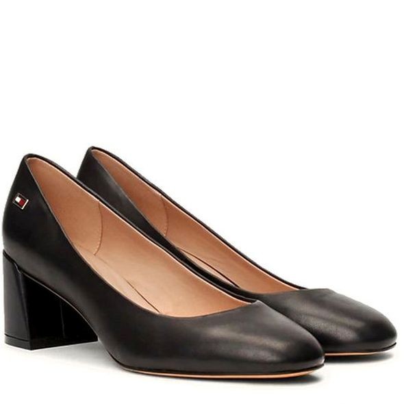 TOMMY HILFIGER Aukštakulniai moterims, Juoda, Mid heel block pump 1