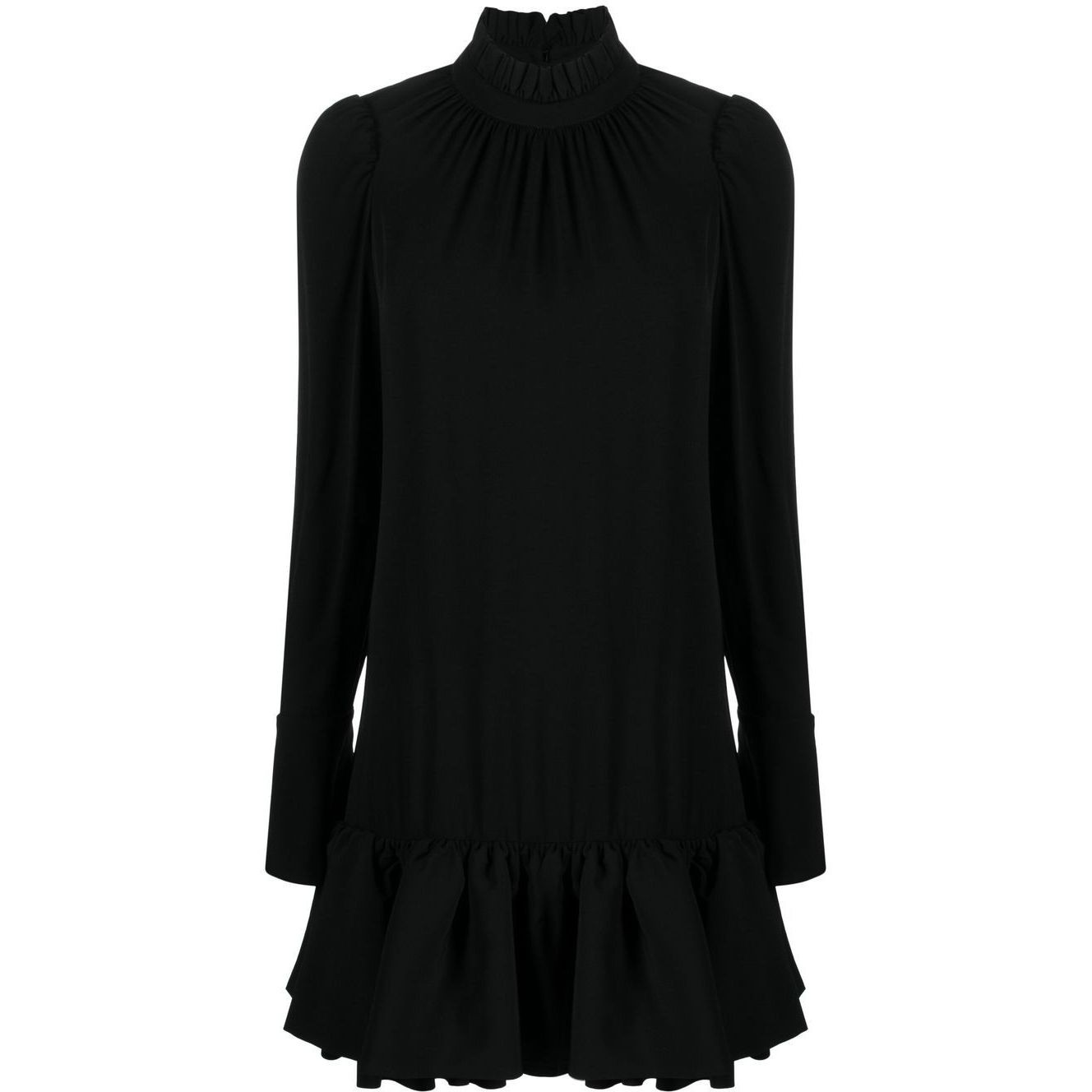 PACO RABANNE Mini sijonas moterims, Juoda, Long sleeve turtleneck dress