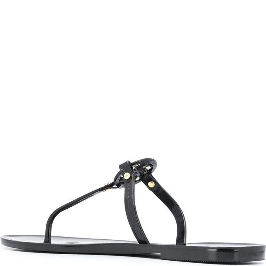 TORY BURCH Pliažo šlepetės per pirštą moterims, Juoda, Mini miller flat thong sandals 3