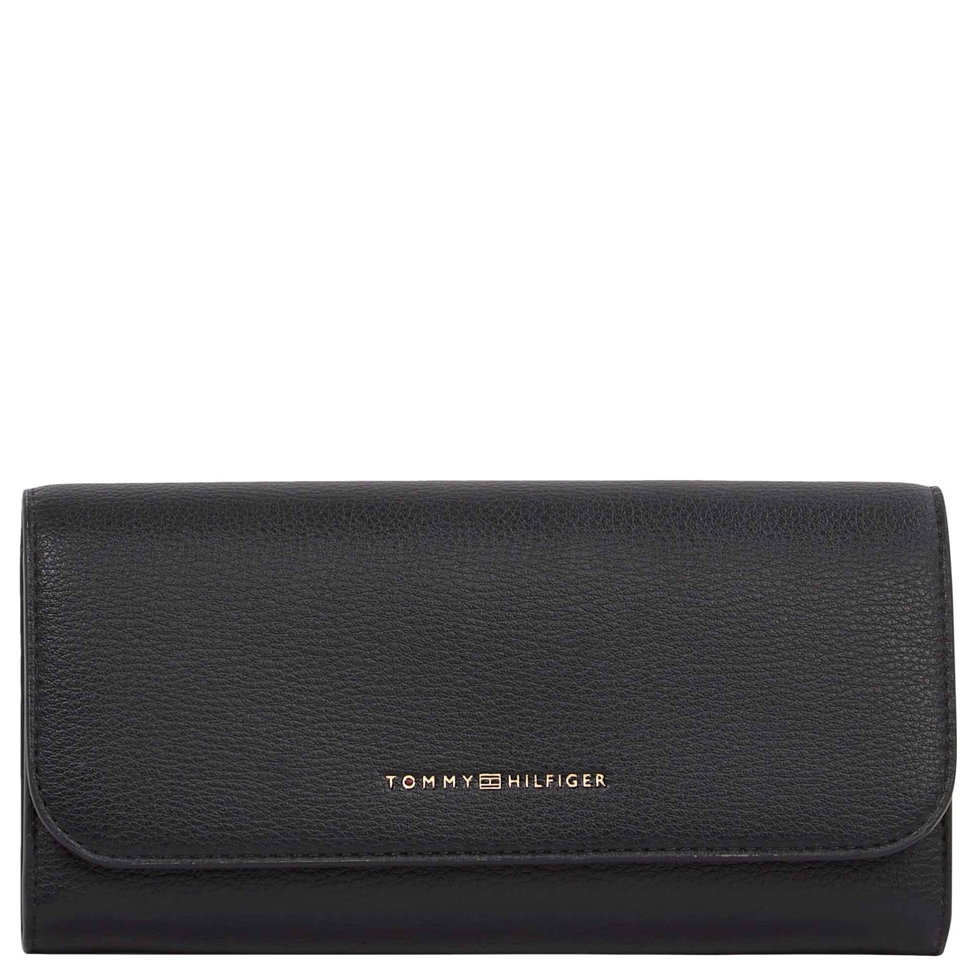 TOMMY HILFIGER Piniginė moterims, Juoda, TH flag lrg flap 1