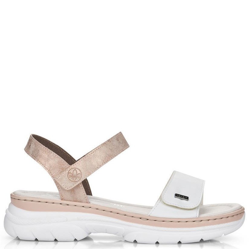 RIEKER Basutės moterims, Balta, SANDALS 3