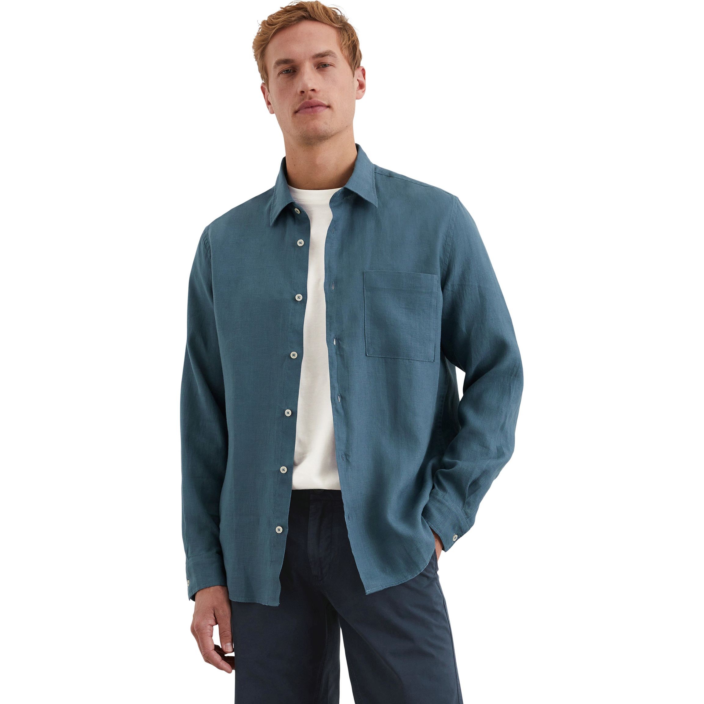 MARC O'POLO Marškiniai ilgomis rankovėmis vyrams, Mėlyna, Shirts lon M23742842318 2