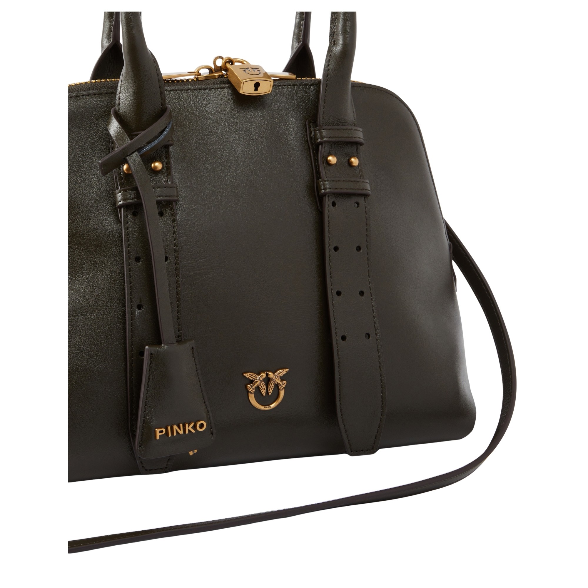 PINKO Pirkinių krepšys moterims, Ruda, Bowling bag medium 3