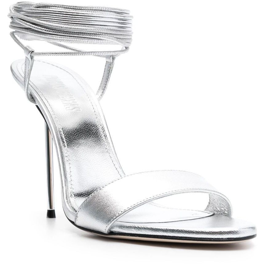 PARIS TEXAS Aukštakulniai moterims, Sidabrinė, Guya lace up over knee sandal 2