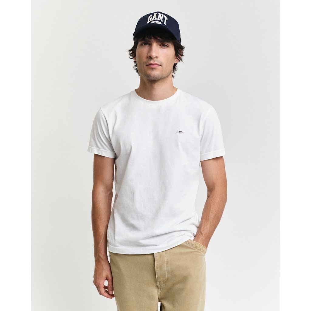 GANT Marškinėliai trump. rankovėmis vyrams, Balta, Slim shield ss t-shirt 2