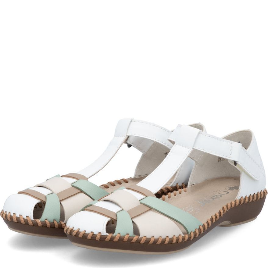 RIEKER Basutės moterims, Balta, Sandals 7