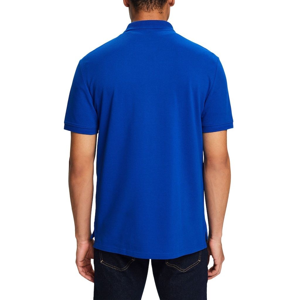 ESPRIT Polo marškiniai ilgos rank. vyrams, Mėlyna, Cotton Pique Polo Shirt 3