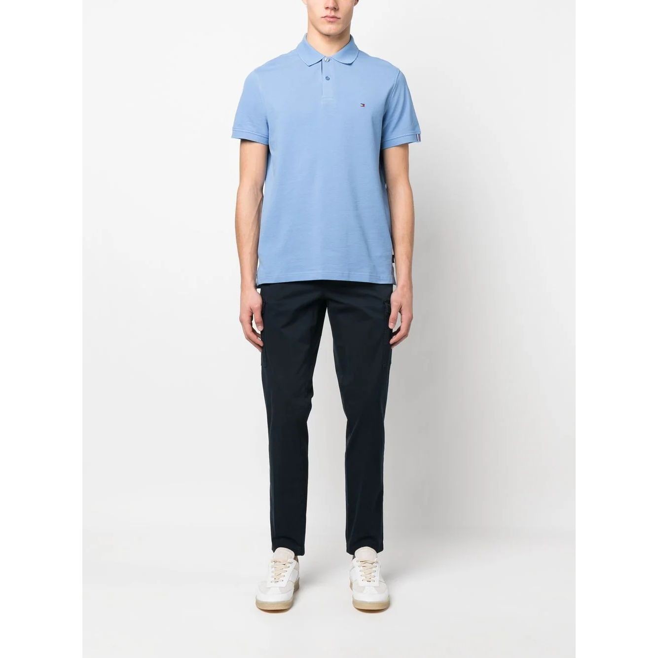 TOMMY HILFIGER Polo marškiniai trumpos rank. vyrams, Mėlyna, Rwb tape placket regular polo 2