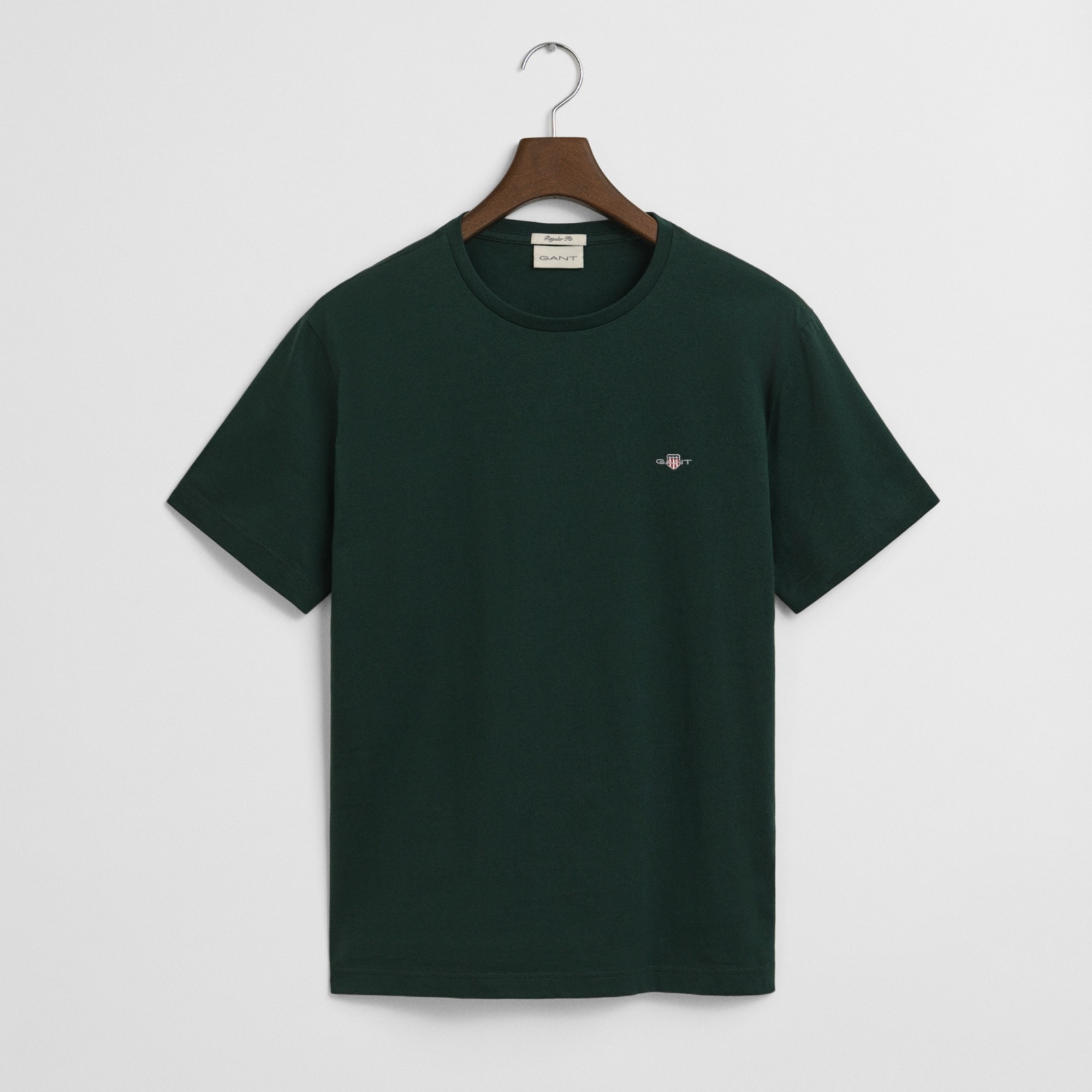 GANT Marškinėliai trump. rankovėmis vyrams, Žalia, reg shield ss t-shirt 1